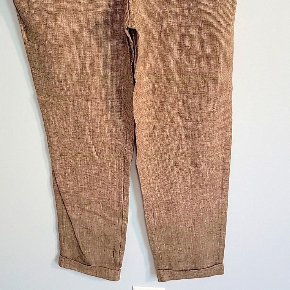 Jones New York Linen Blend Pull On Elastic Waist Pockets Cuffed Pants XS NWOT - Picture 3 of 5